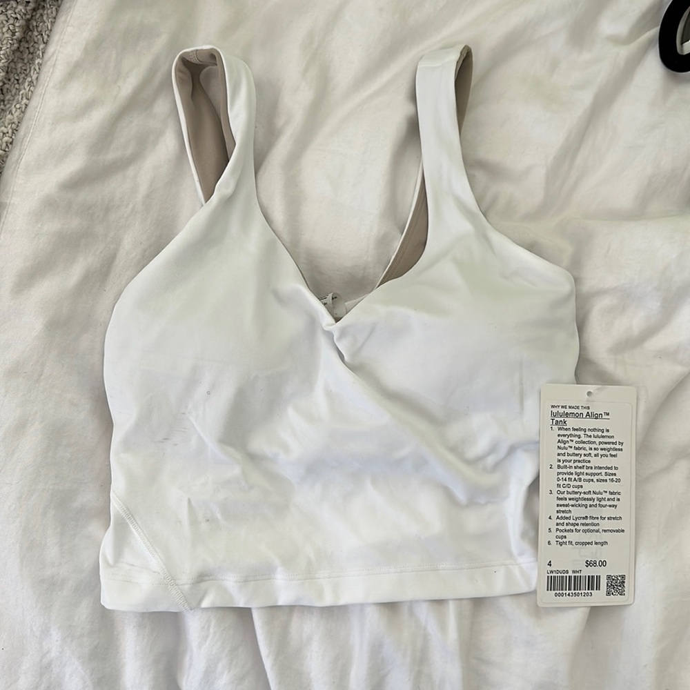 Lululemon Align Tank Cropped White Size 4